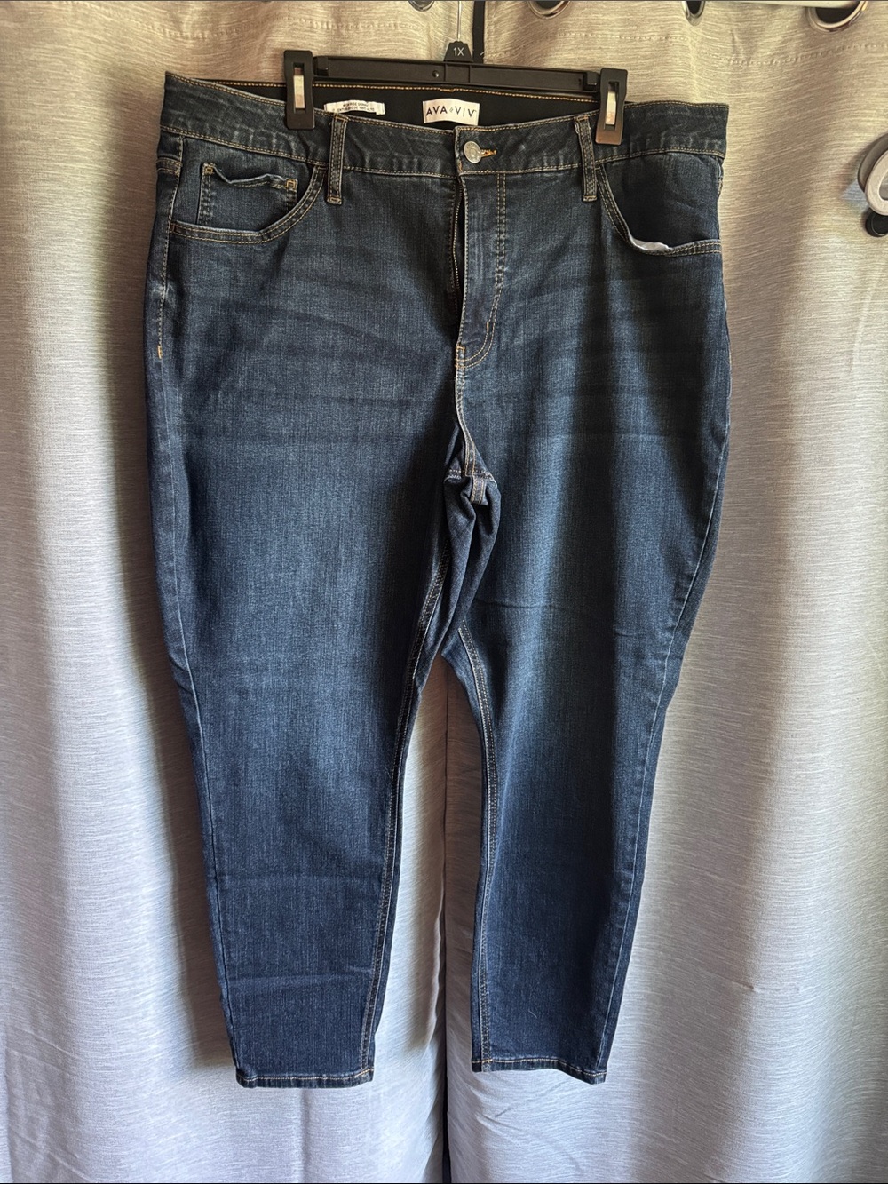 Ava & Viv Women's Skinny Jeans in Dark Indigo Wash